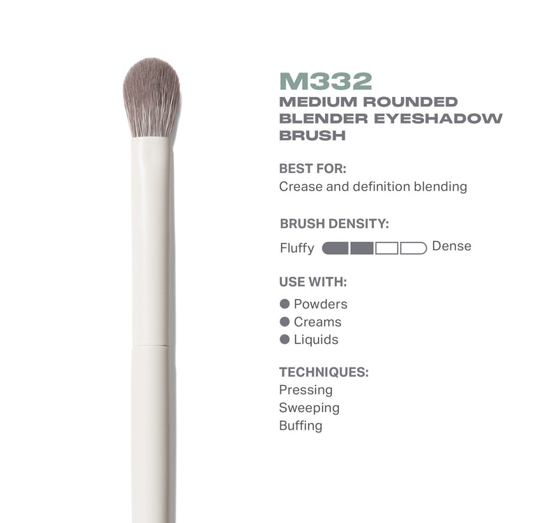 M332 Medium Rounded Blender Eyeshadow Brush - Image 3