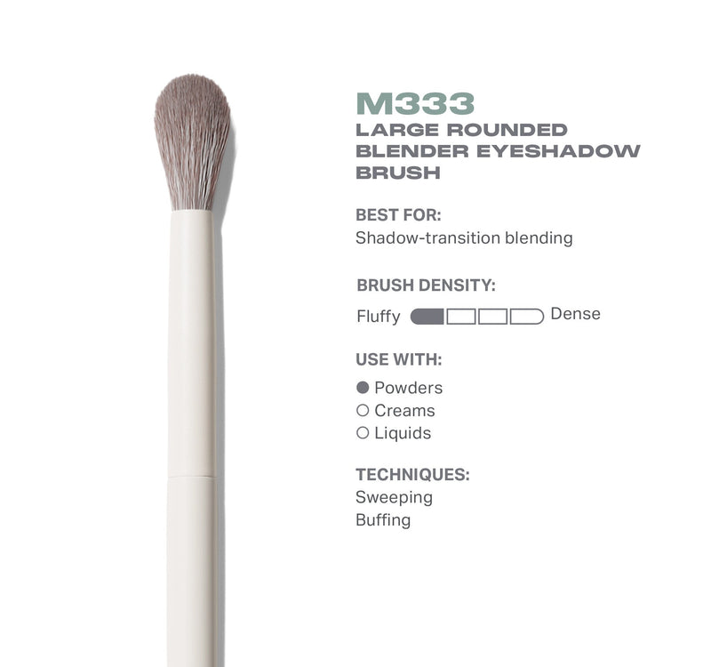 M333 Large Rounded Blender Eyeshadow Brush - Image 3