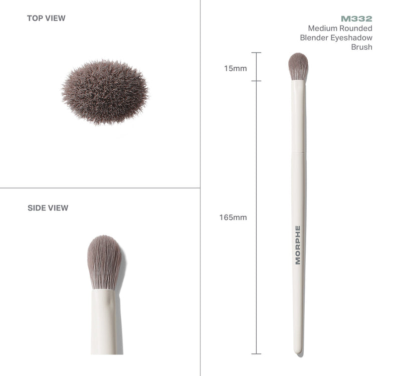 M332 Medium Rounded Blender Eyeshadow Brush - Image 4