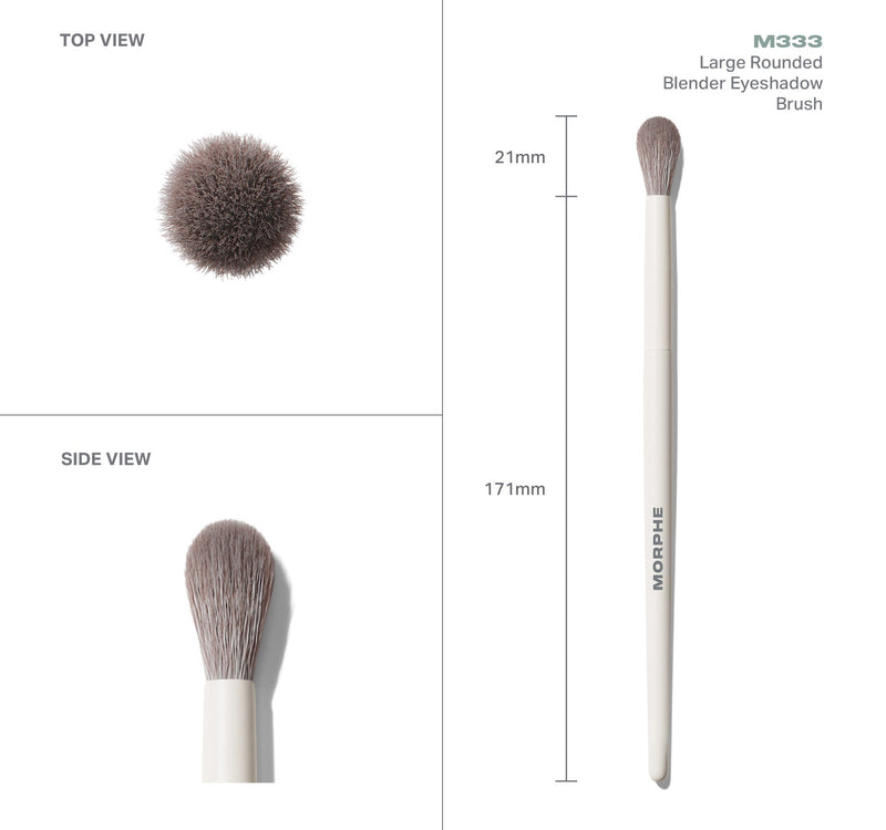 M333 Large Rounded Blender Eyeshadow Brush - Image 4